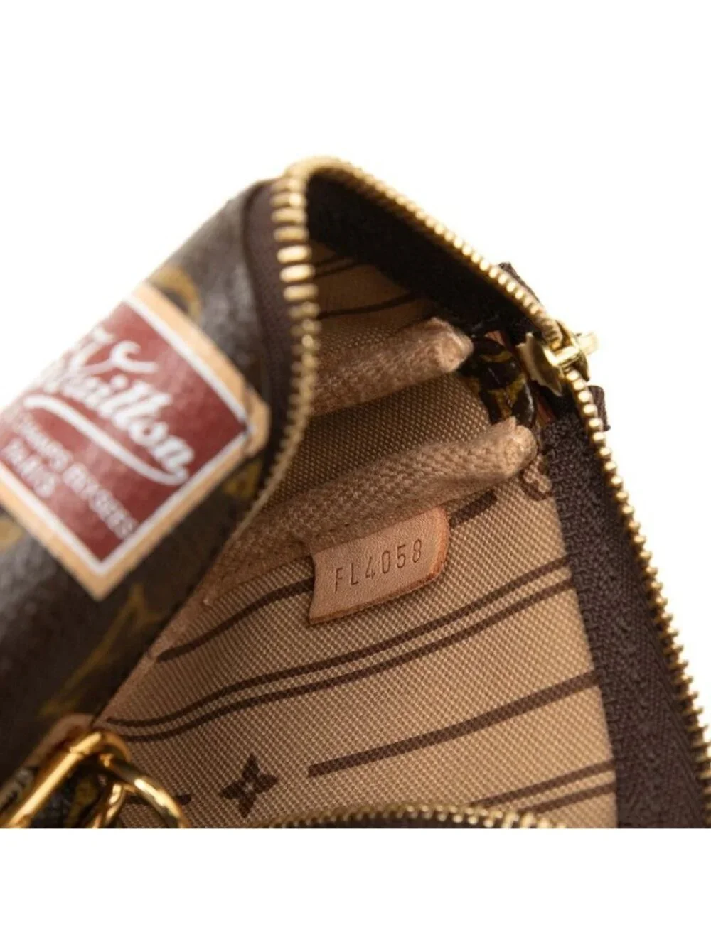 Louis Vuitton Monogram Patch Mini Pochette Soire Label Collection Chain Pouch